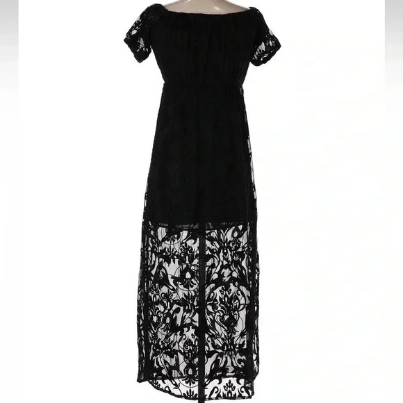 Bardot Black Off The Shoulders Lace Overlay Gracie Midi Dress Size 4 XS - Picture 6 of 9